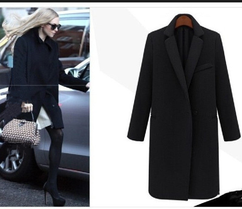 Fashionable One-Button Women’s Coat