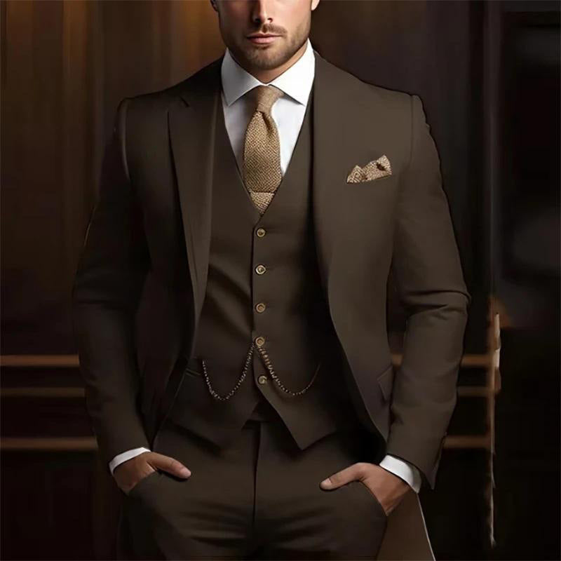 Men’s Formal Slim Fit 3-Piece Suit – Wedding & Office Style