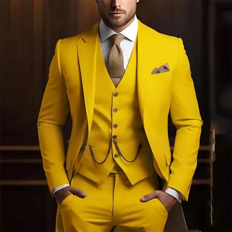 Men’s Formal Slim Fit 3-Piece Suit – Wedding & Office Style