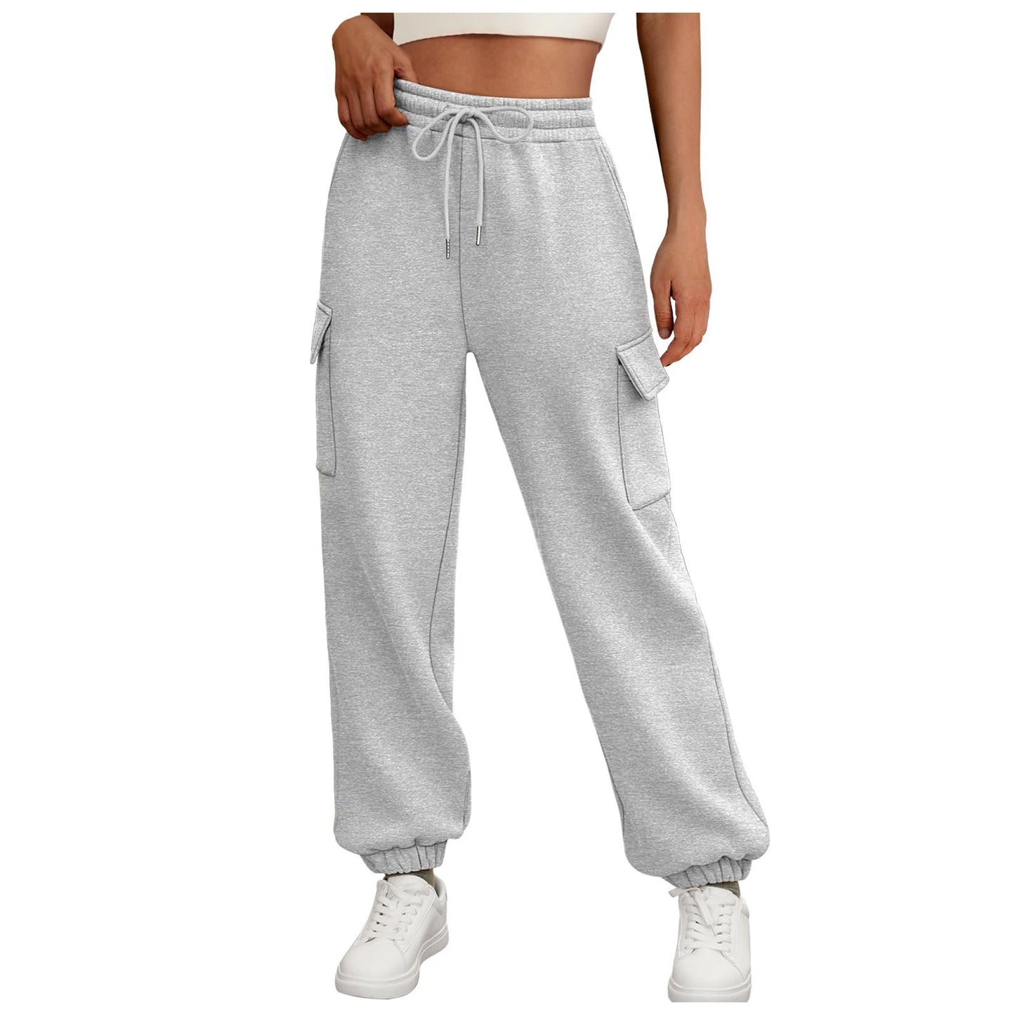 Women’s Fleece-Lined Sweatpants – Baggy Athletic Joggers with Pockets