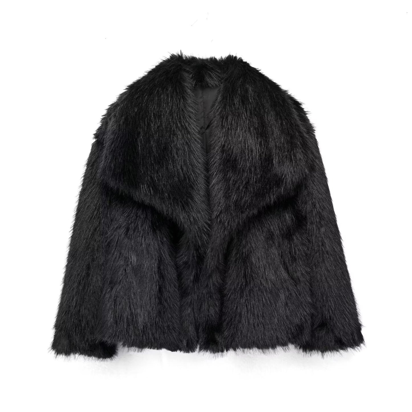 Winter Plush Coat – Warm Thicken Fluffy Lapel Jacket