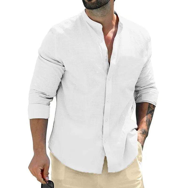 Men’s Autumn Cotton Long Sleeve Shirt – Business Casual