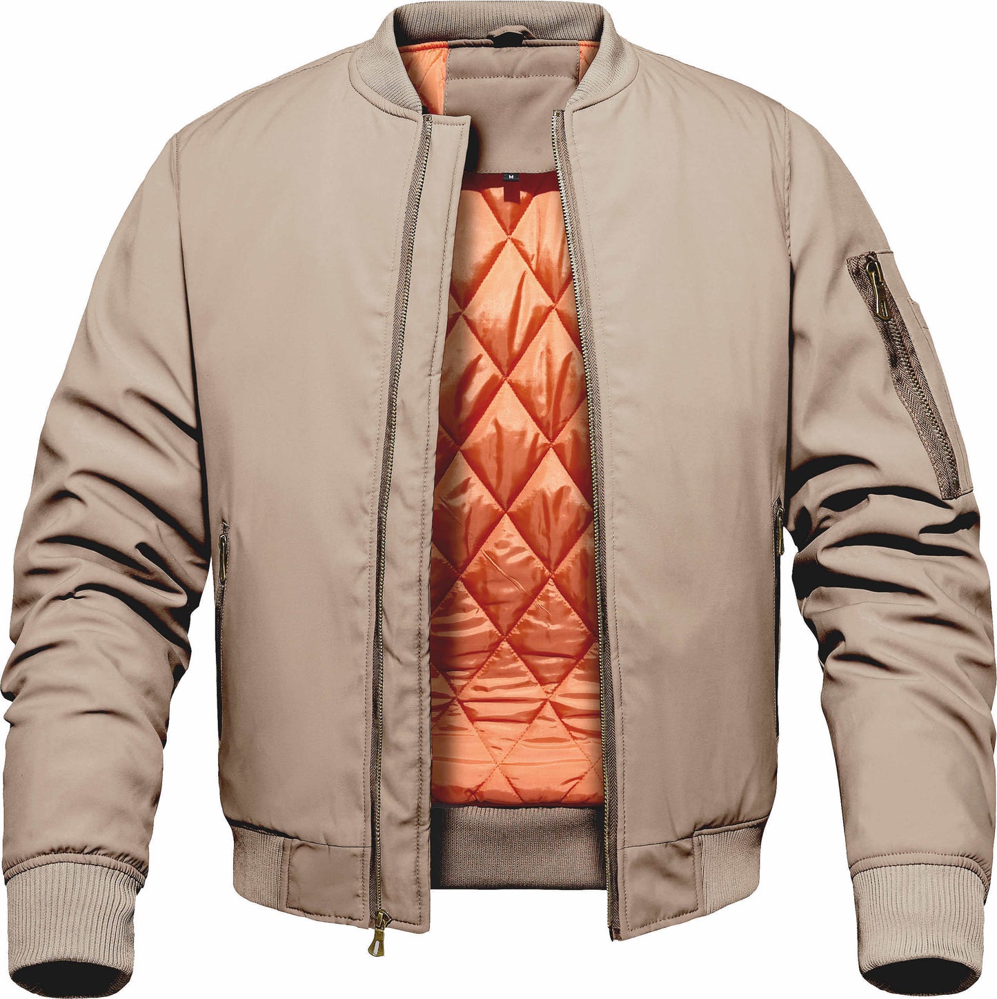 Men’s Winter Bomber Jacket – Thickened, Windproof, Ribbed Cuffs