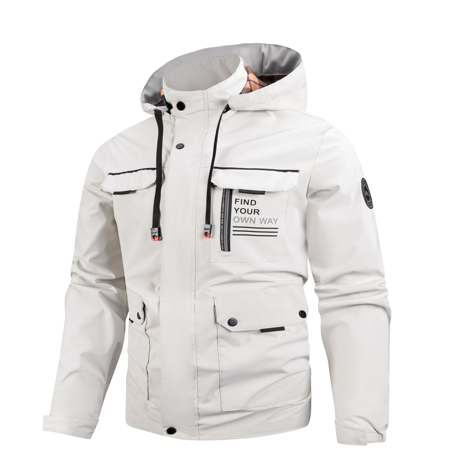Lightweight Men’s Jacket with Hood – Outdoor, Travel, Hiking, Windbreaker, Stylish & Versatile