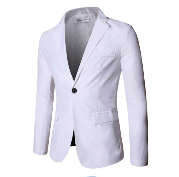 Autumn New Men’s Casual Solid Color Slim Fit Suit Jacket