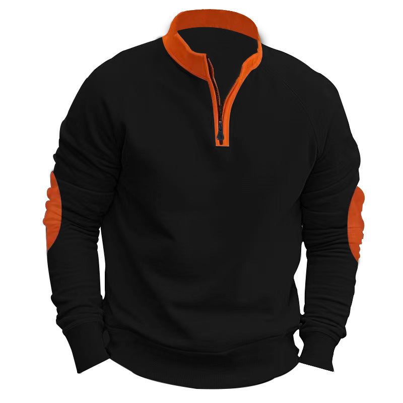 Men’s Half-Zip Pullover Jacket – Stand Collar, Casual Coat