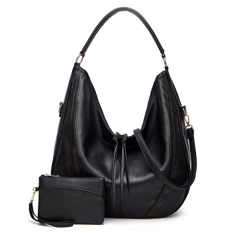Retro Tassel Hollow Shoulder Tote – Large Capacity Casual Bag for Women