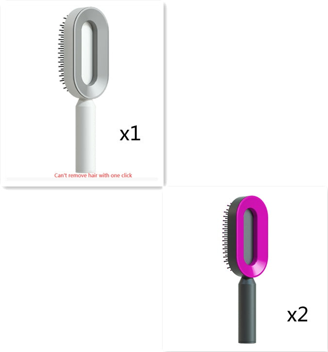 Self-Cleaning Hair Brush – One-Key Cleaning, Anti-Static Scalp Massage Comb for Women