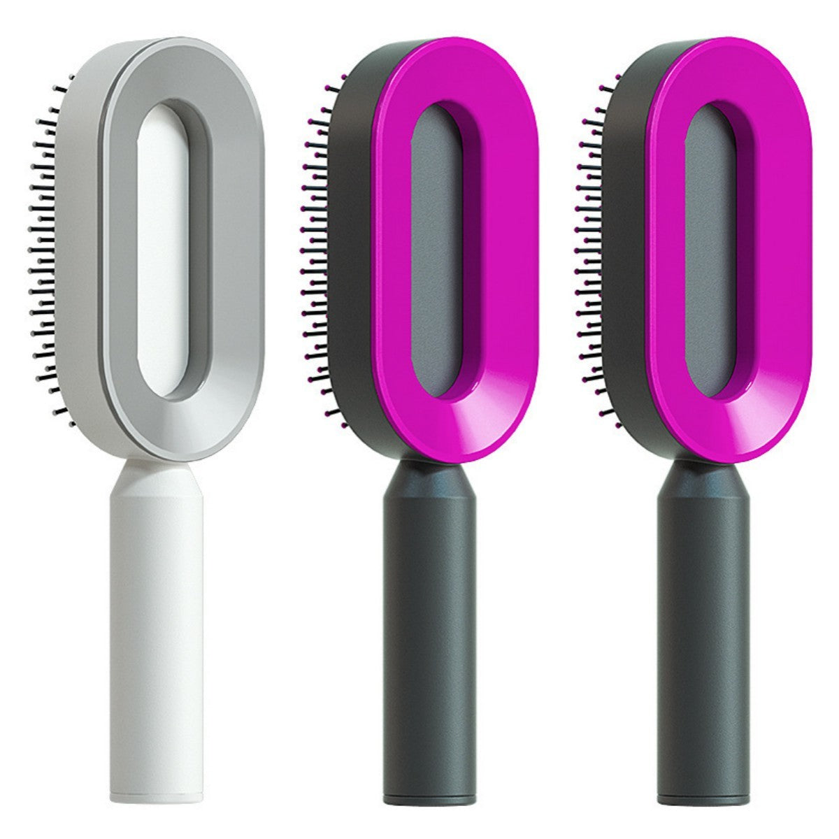 Self-Cleaning Hair Brush – One-Key Cleaning, Anti-Static Scalp Massage Comb for Women