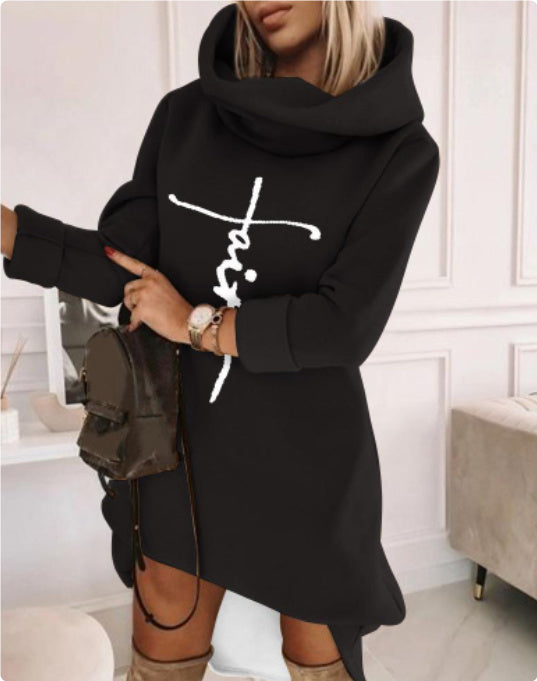 Loose Comfy Pullover Hoodie with Patch Design