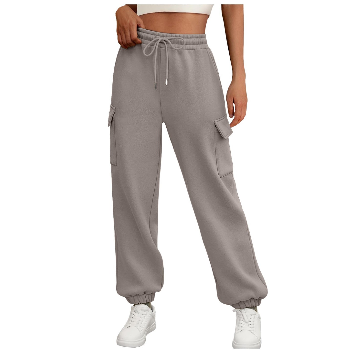 Women’s Fleece-Lined Sweatpants – Baggy Athletic Joggers with Pockets