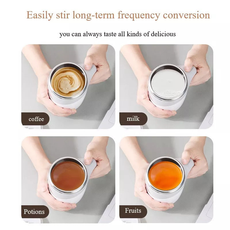 Rechargeable Electric Self-Stirring Coffee Cup – Magnetic Mixer for Coffee, Milkshakes & More