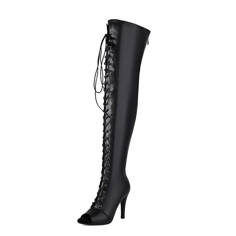 Over The Knee Hollow Out Strap High Heel Women's Boots