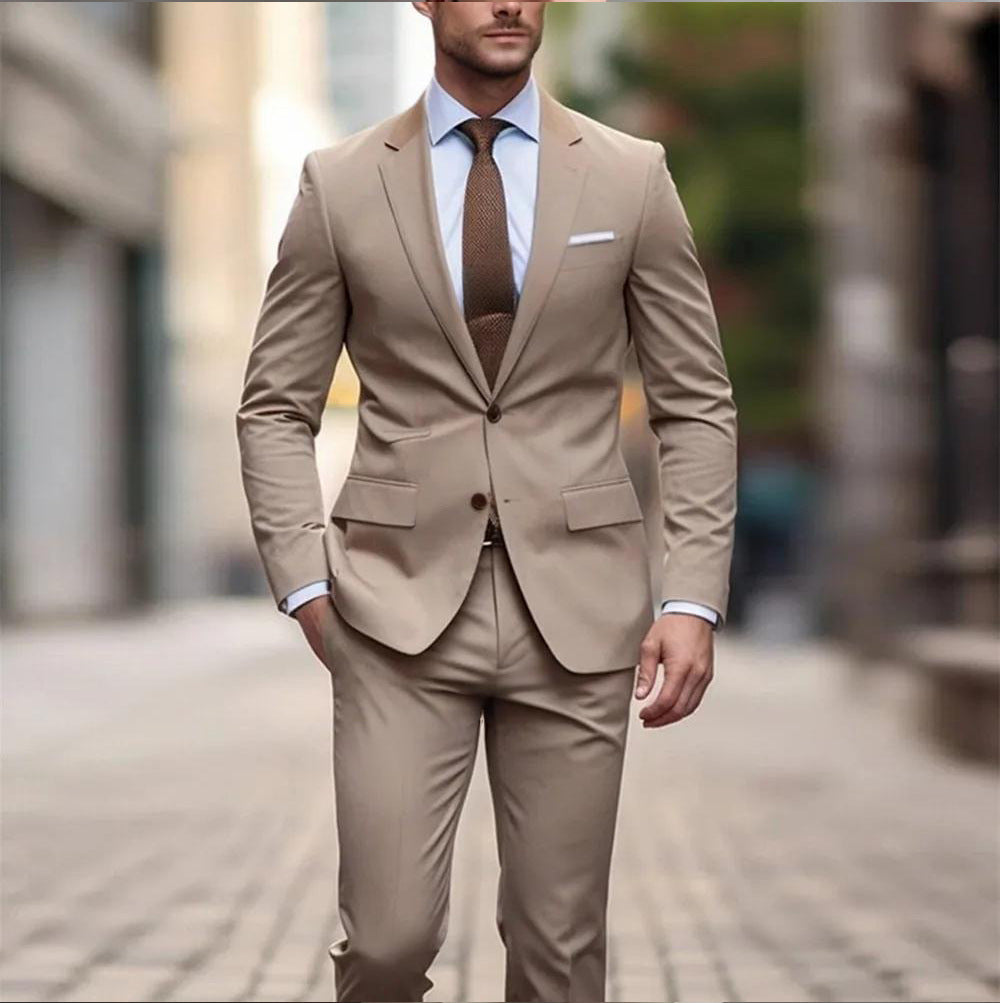 Men’s 2-Piece Wedding & Banquet Suit – Groomsman Formal Set