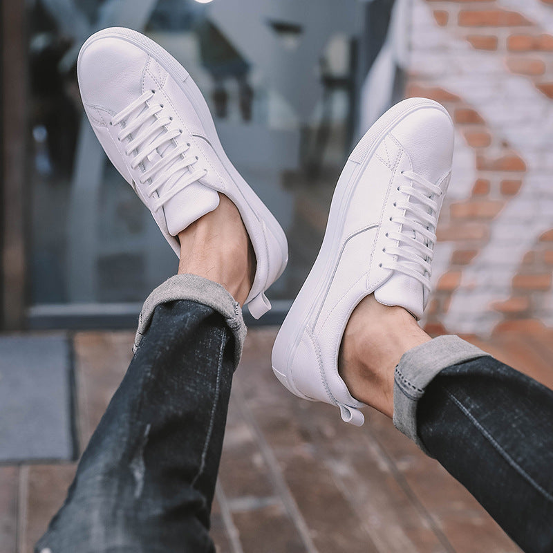 Premium White Leather Sneakers for Men
