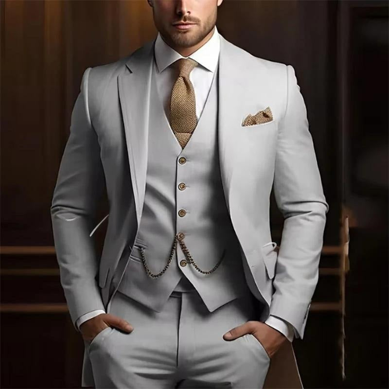 Men’s Formal Slim Fit 3-Piece Suit – Wedding & Office Style