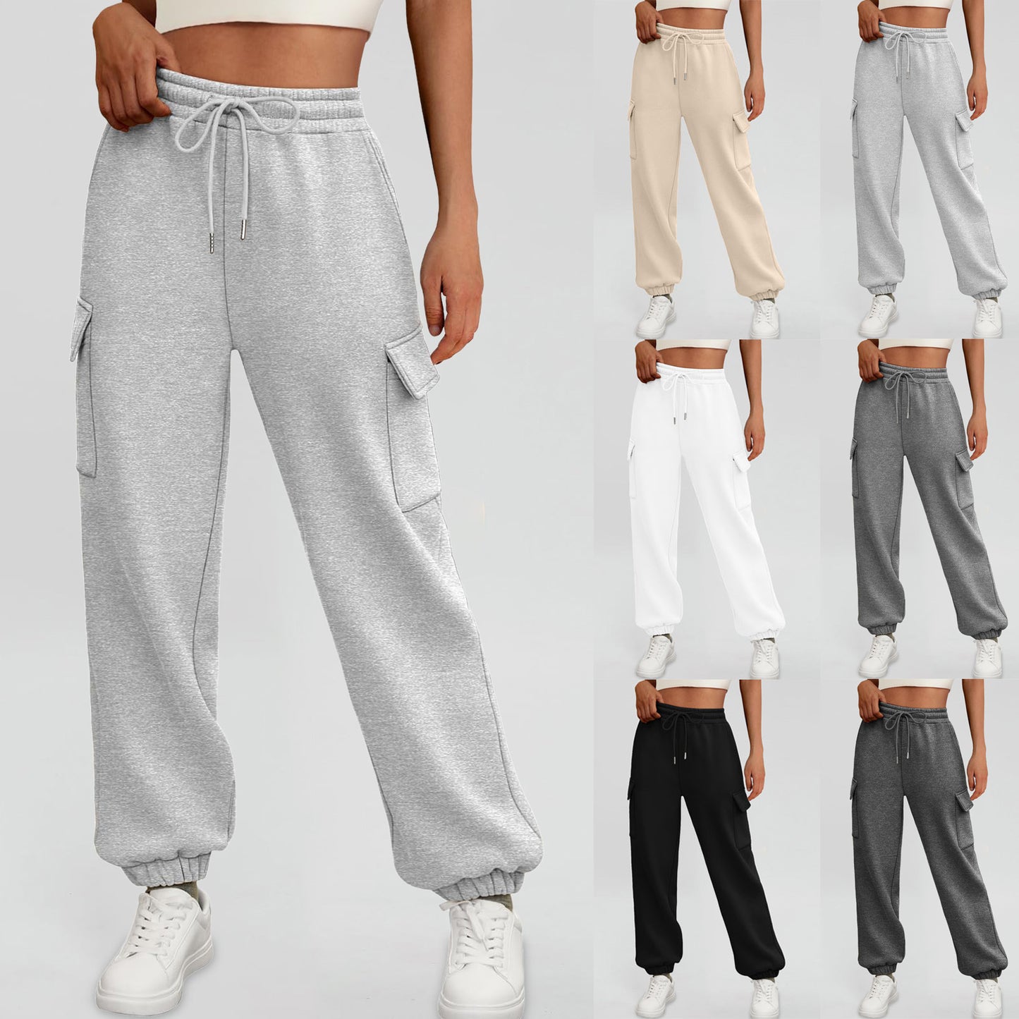 Women’s Fleece-Lined Sweatpants – Baggy Athletic Joggers with Pockets