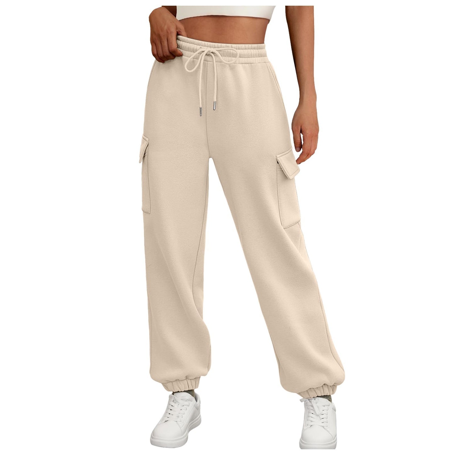 Women’s Fleece-Lined Sweatpants – Baggy Athletic Joggers with Pockets