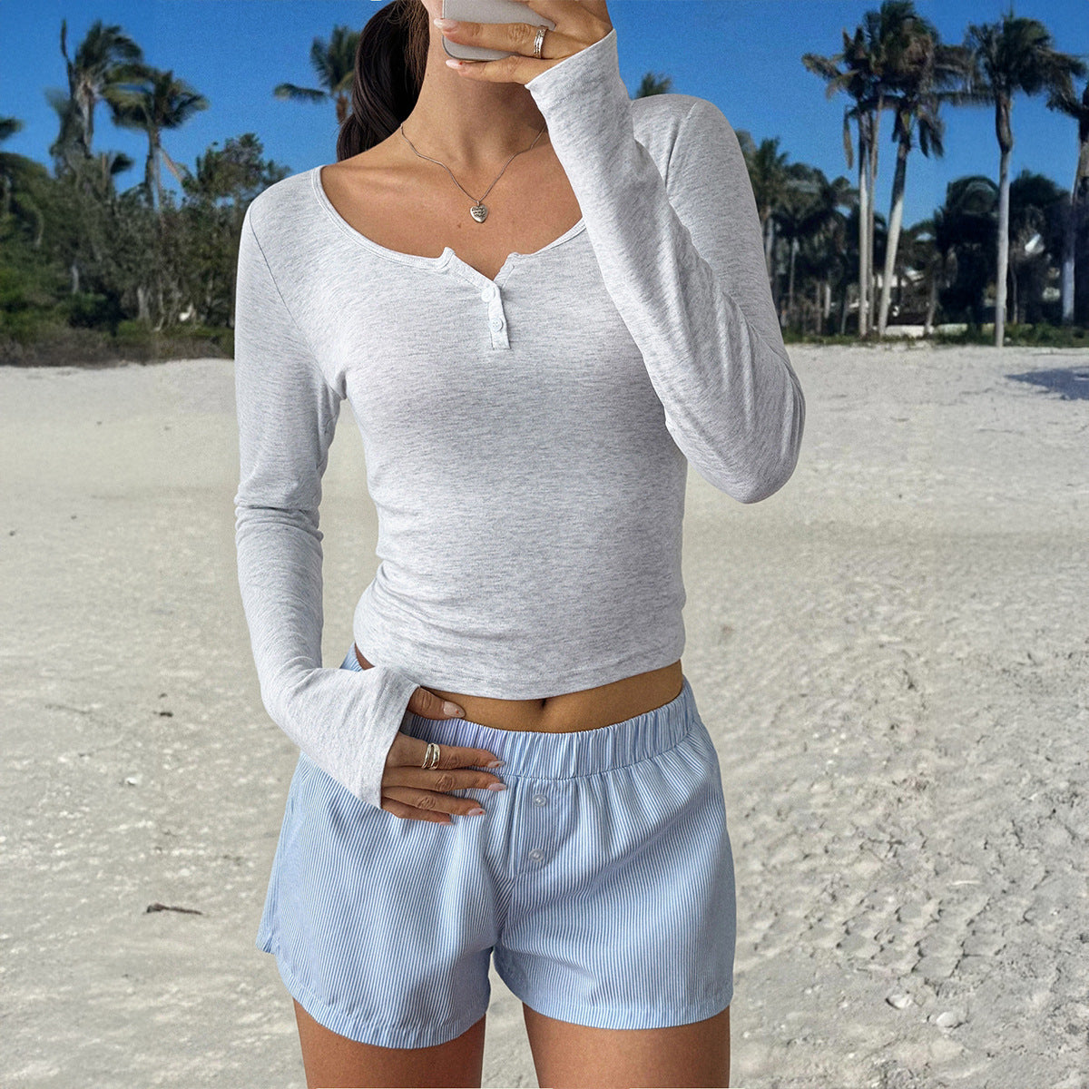All-matching Long Sleeve Top T-shirt Women’s Clothing