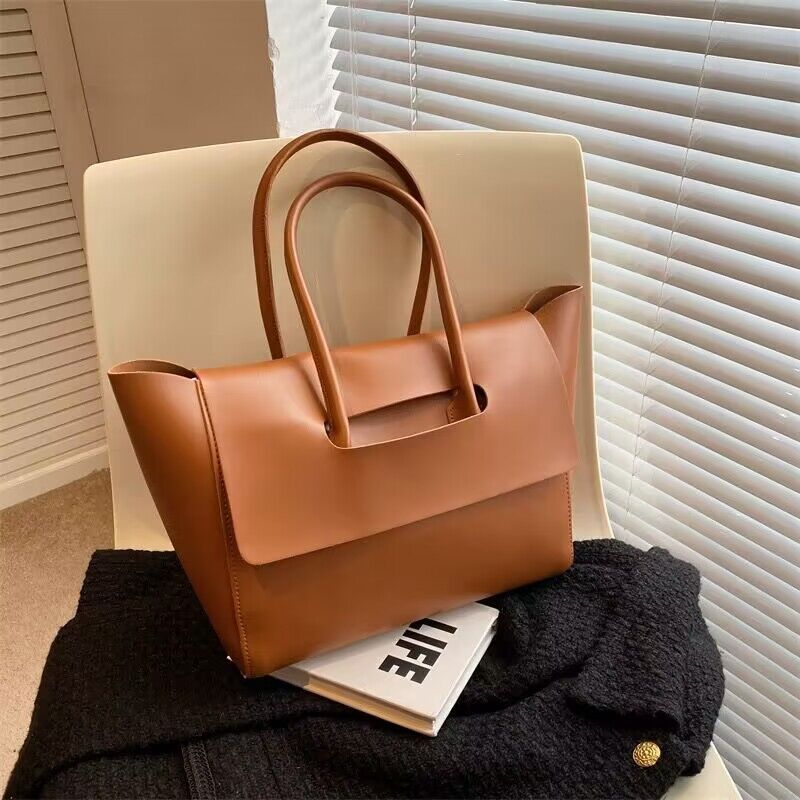 Fashion Women Shoulder Bags – Large Capacity, Retro Tote, Solid Color, High-Quality Handbag