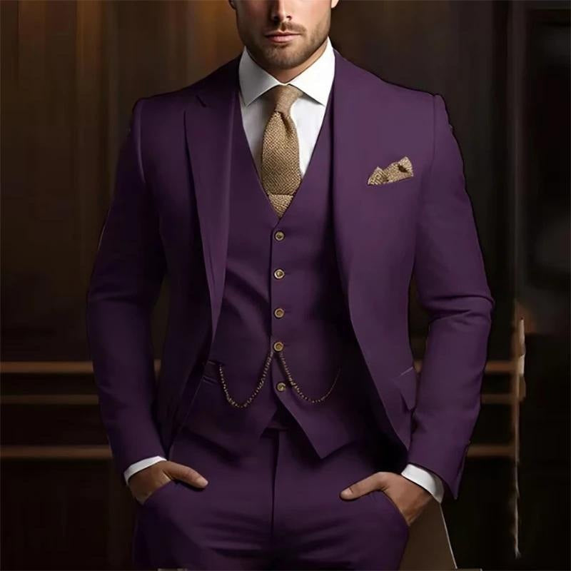 Men’s Formal Slim Fit 3-Piece Suit – Wedding & Office Style