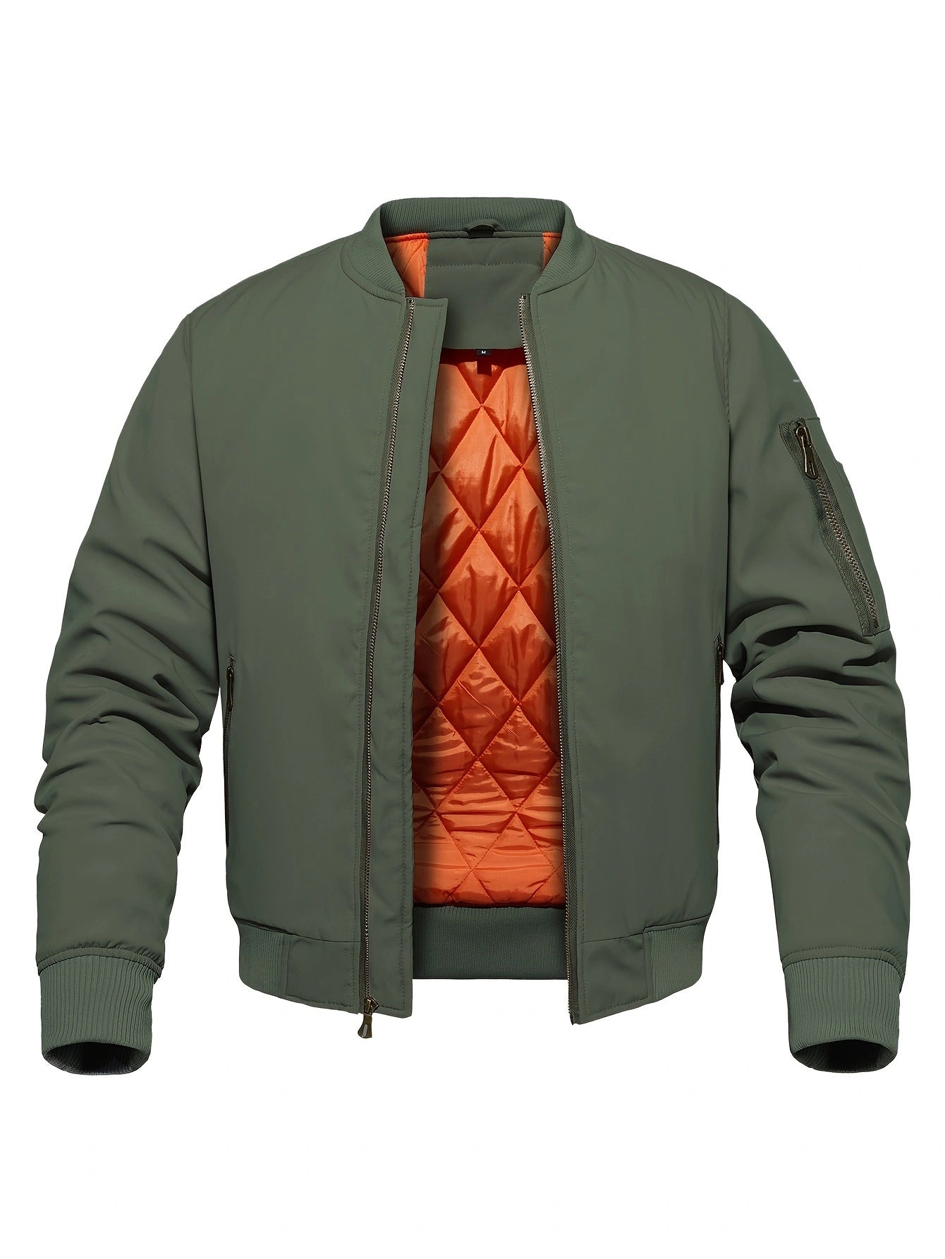 Men’s Winter Bomber Jacket – Thickened, Windproof, Ribbed Cuffs