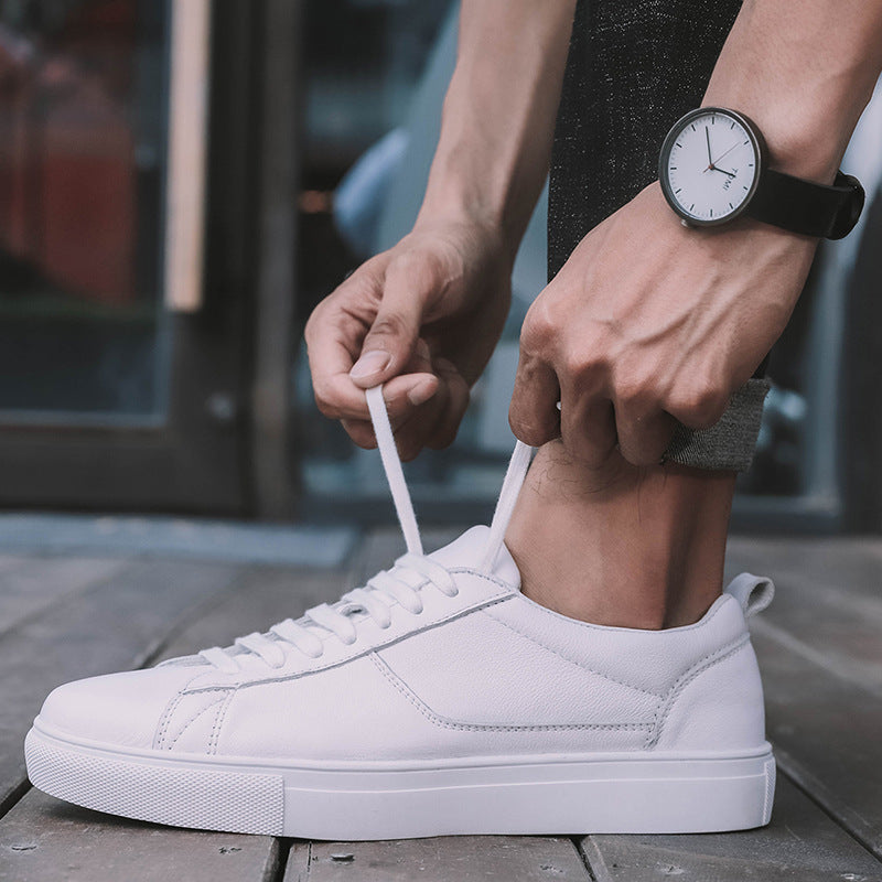 Premium White Leather Sneakers for Men