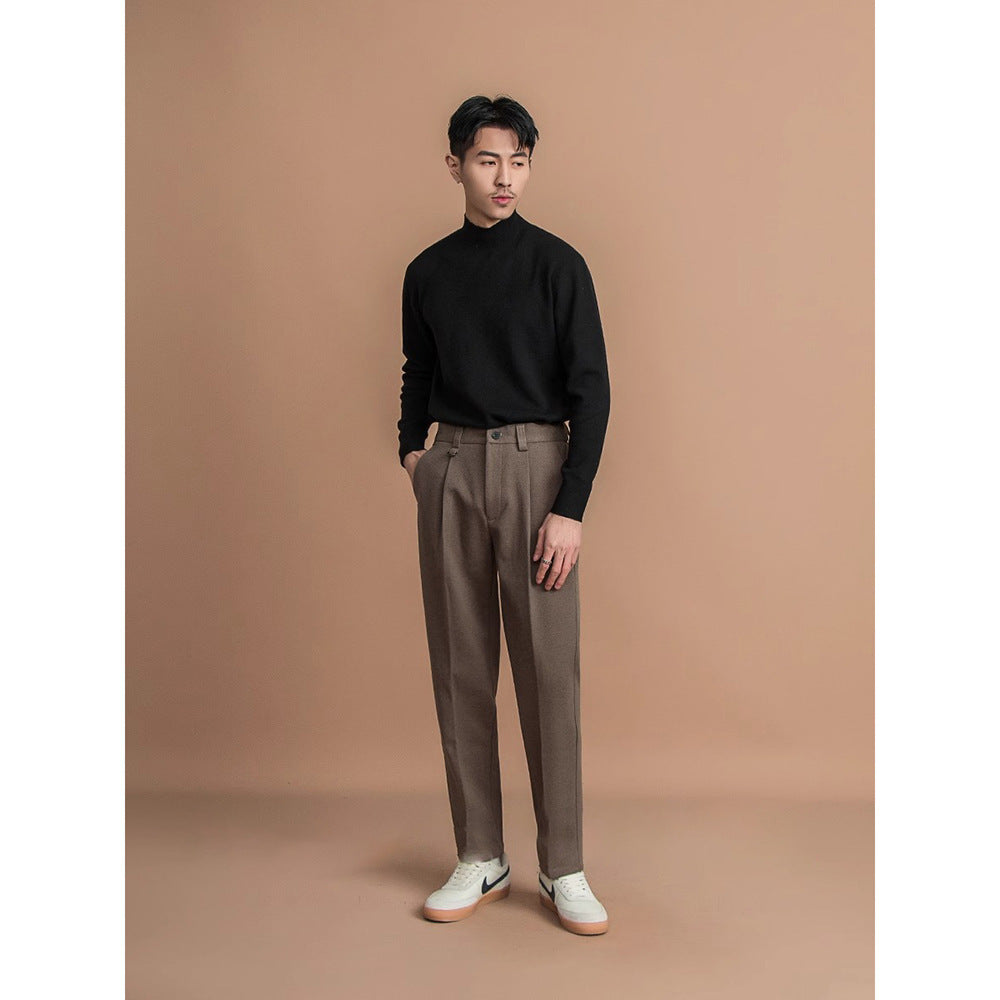 Fashion Straight-Leg Men’s Suit Pants – Versatile Business & Casual Trousers