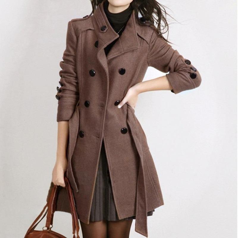 Women’s Wool Coat – Double Breasted Commuting Jacket
