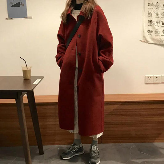 Hepburn Style Woolen Jacket – Autumn & Winter Women’s Coat