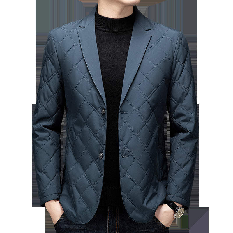 Men’s Casual Cotton-Padded Jacket – Loose Fit Cardigan Style