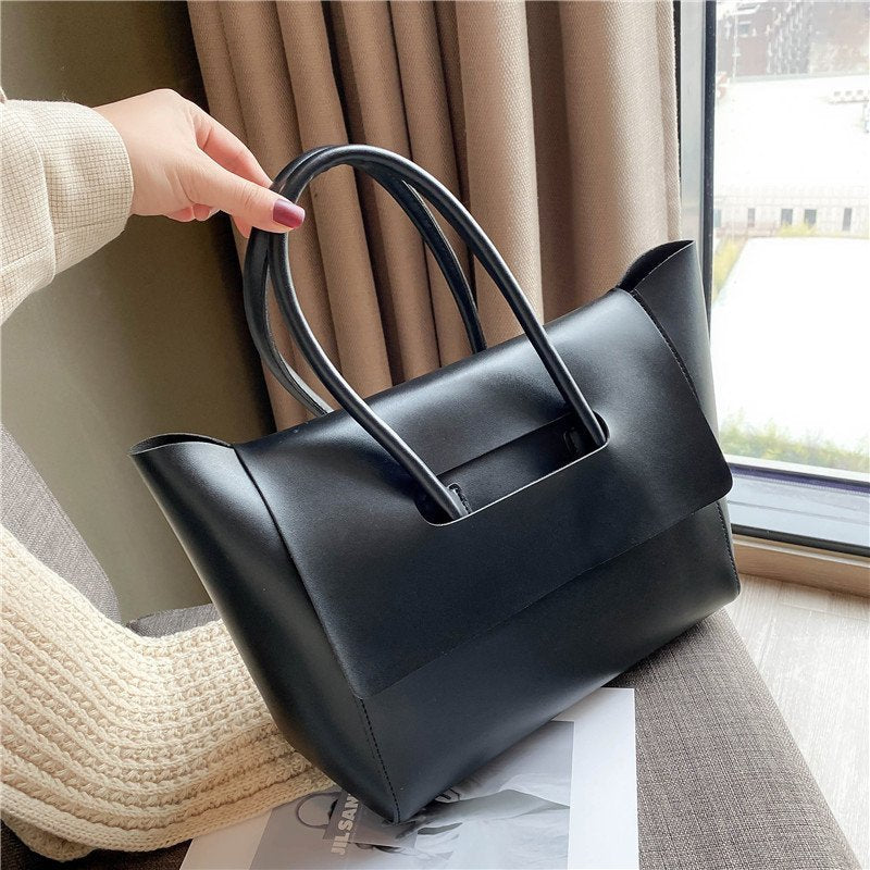 Fashion Women Shoulder Bags – Large Capacity, Retro Tote, Solid Color, High-Quality Handbag