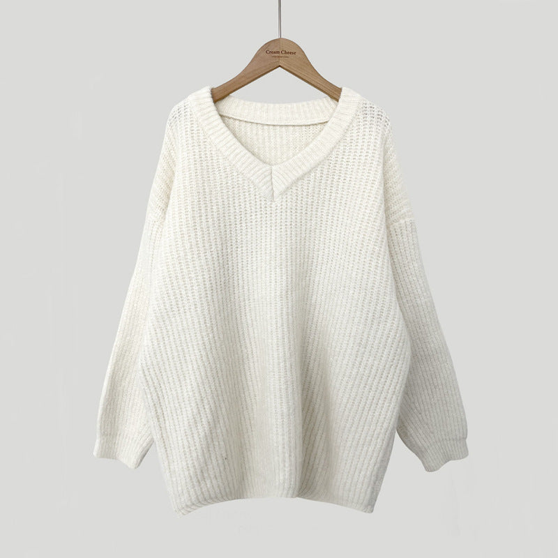 Loose Long-Sleeve Knitted Pullover – Oversized Fit