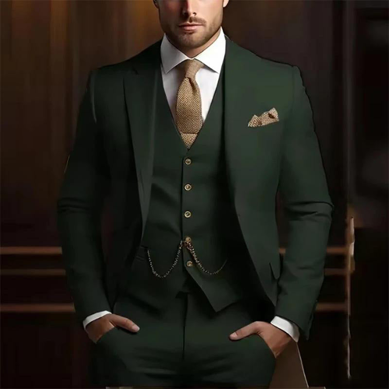 Men’s Formal Slim Fit 3-Piece Suit – Wedding & Office Style