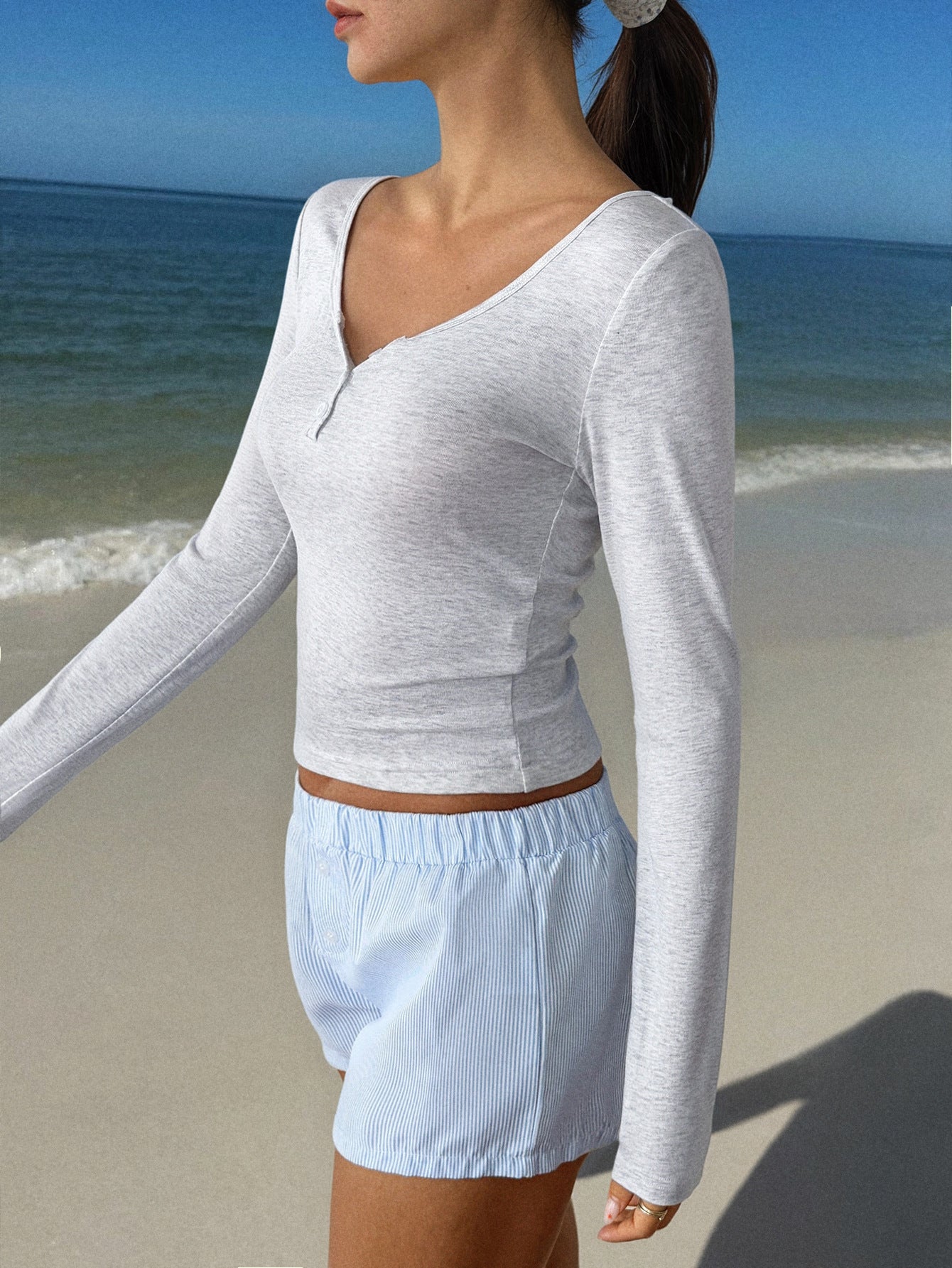 All-matching Long Sleeve Top T-shirt Women’s Clothing