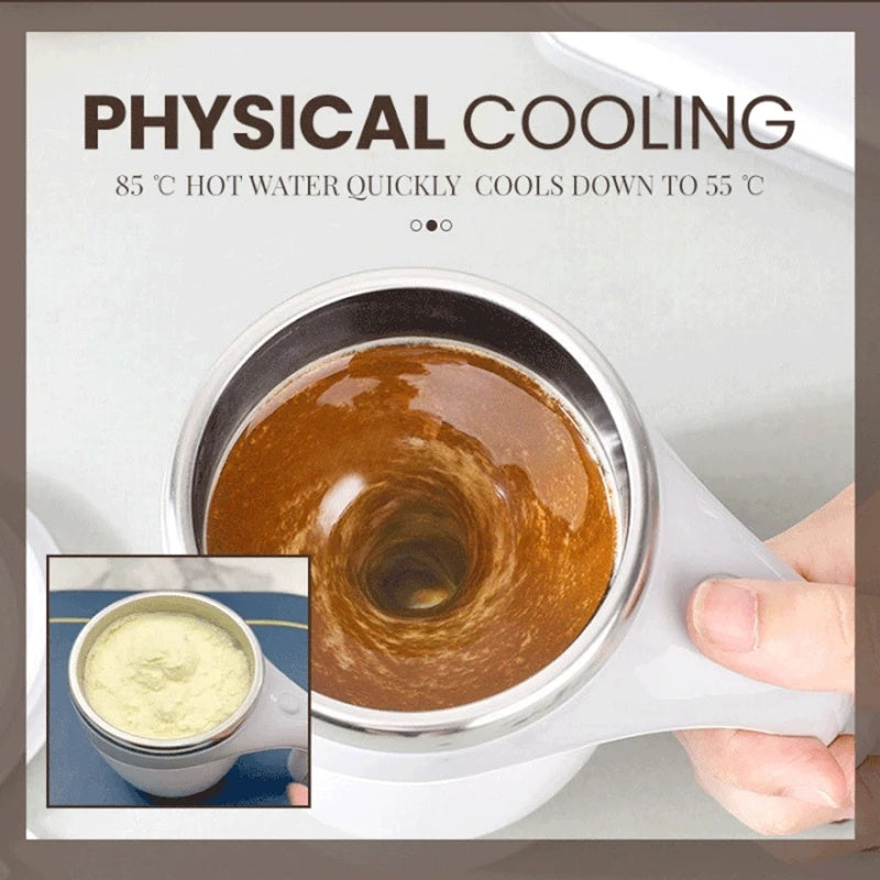 Rechargeable Electric Self-Stirring Coffee Cup – Magnetic Mixer for Coffee, Milkshakes & More