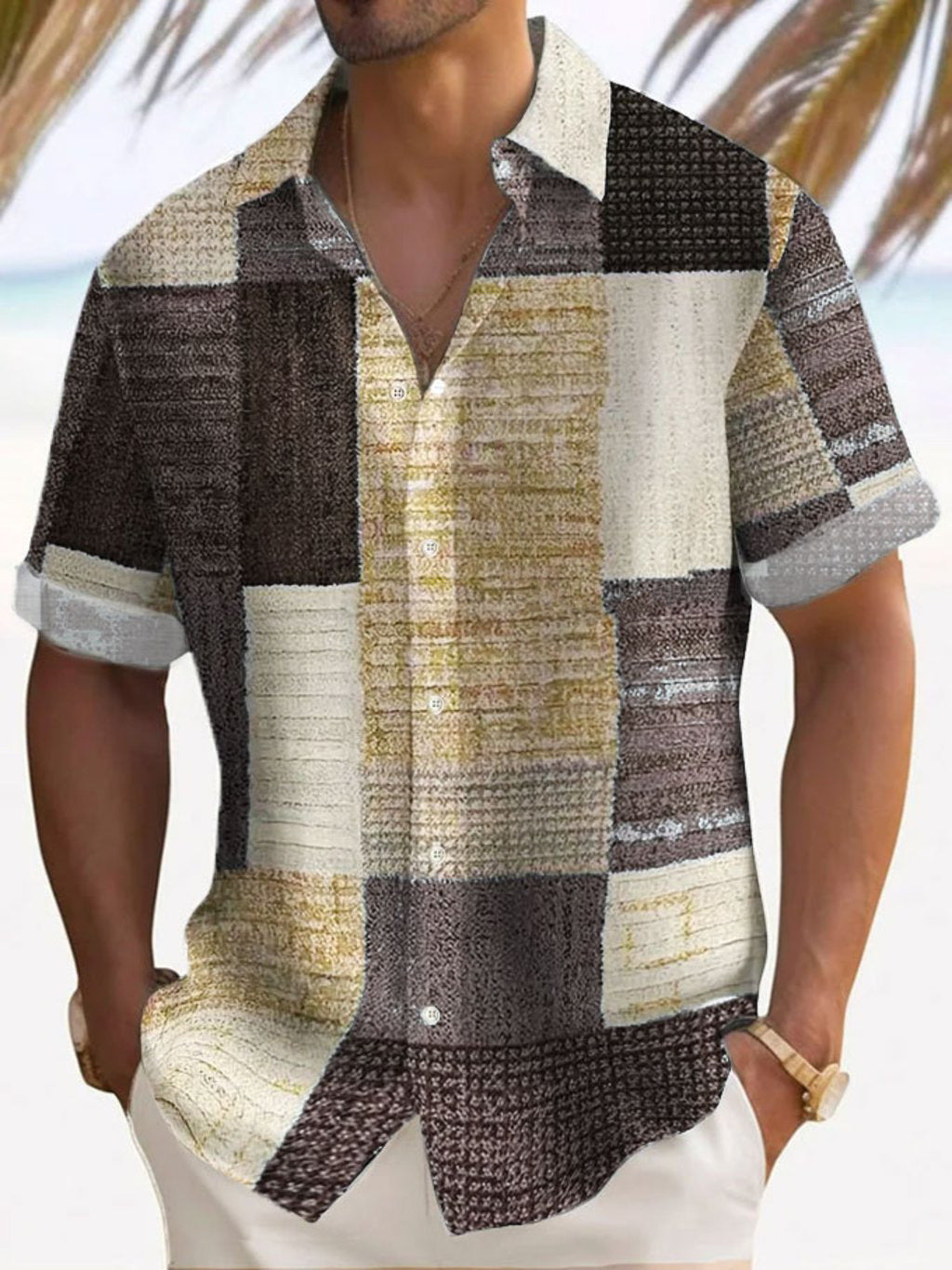 Retro Men's Fashion Plaid Printed Casual Shirt