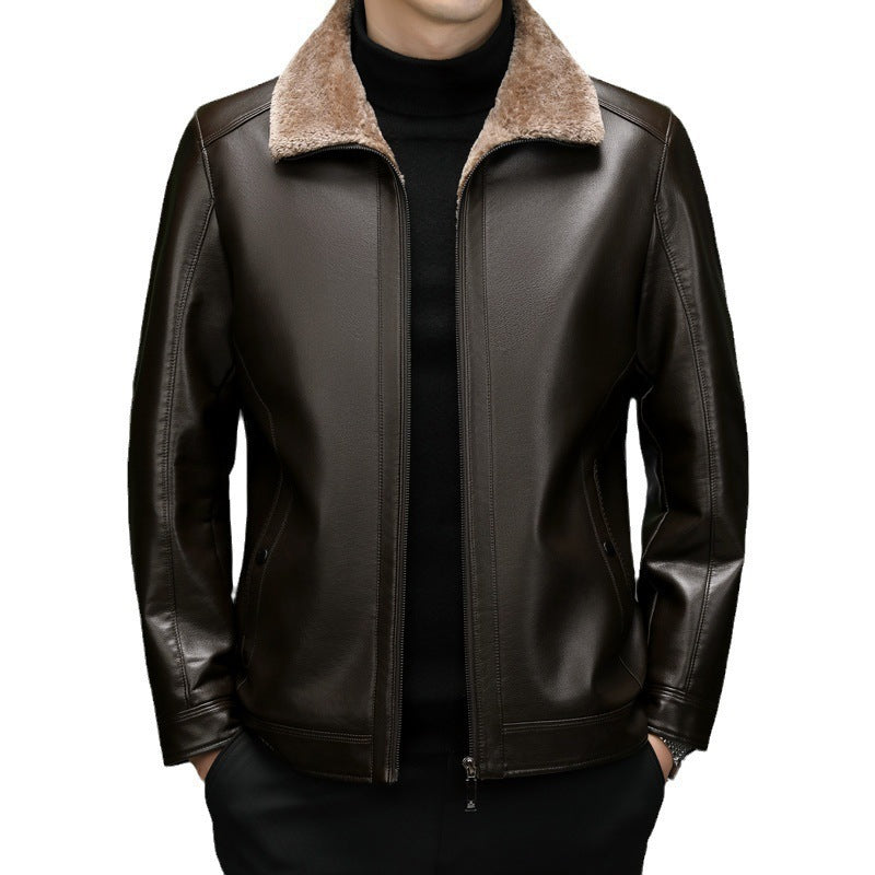 Men’s Winter Suede Polo Coat – Fur-Lined, Commuting & Casual Style