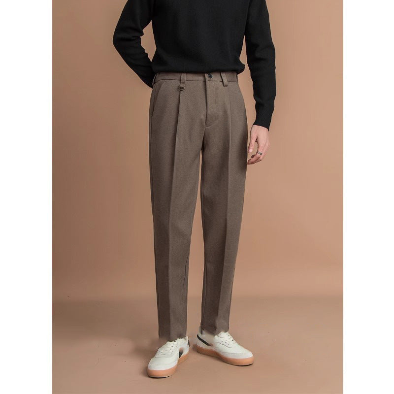 Fashion Straight-Leg Men’s Suit Pants – Versatile Business & Casual Trousers