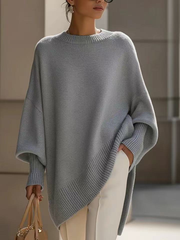 Women’s Thick Loose Round Neck Knitted Pullover Sweater