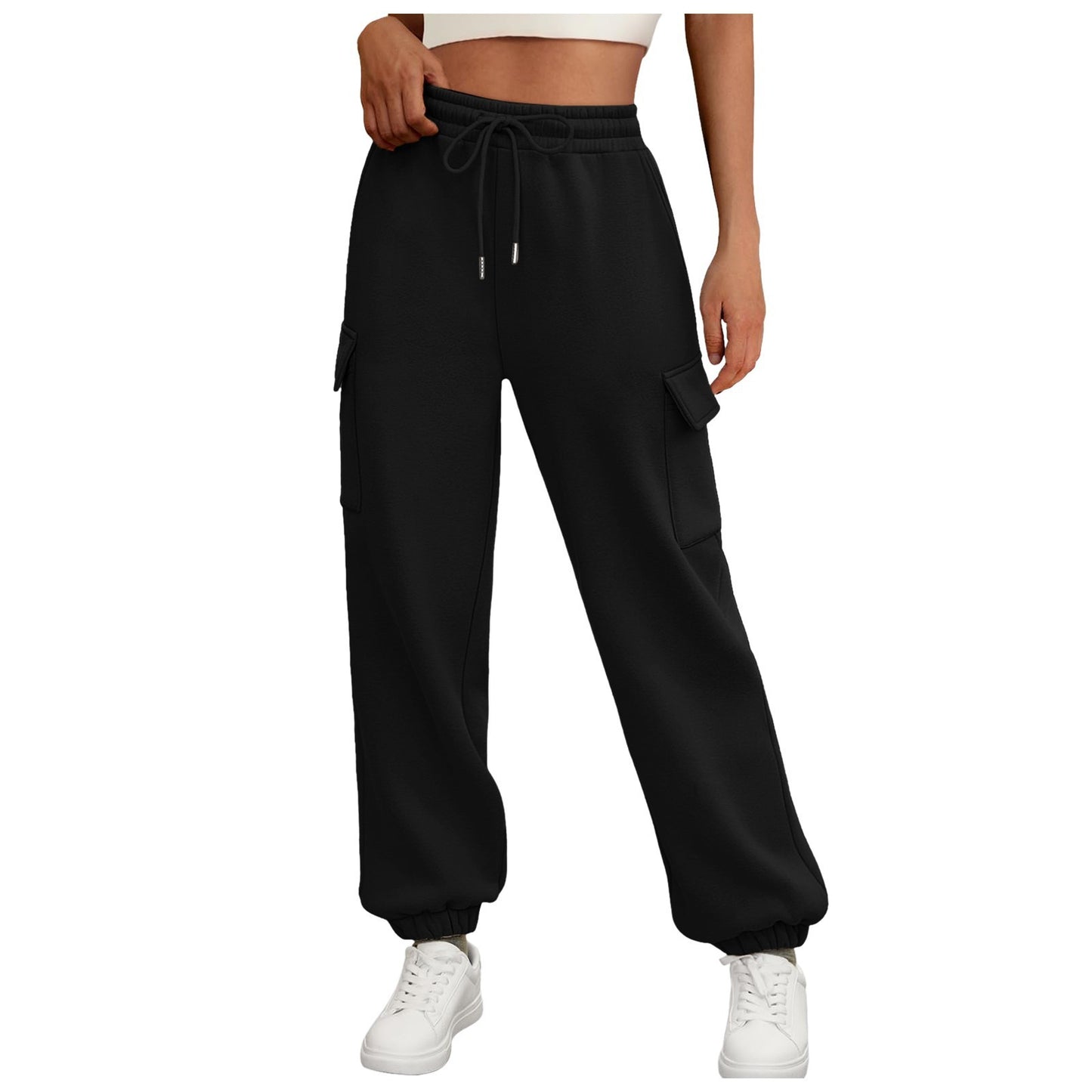 Women’s Fleece-Lined Sweatpants – Baggy Athletic Joggers with Pockets