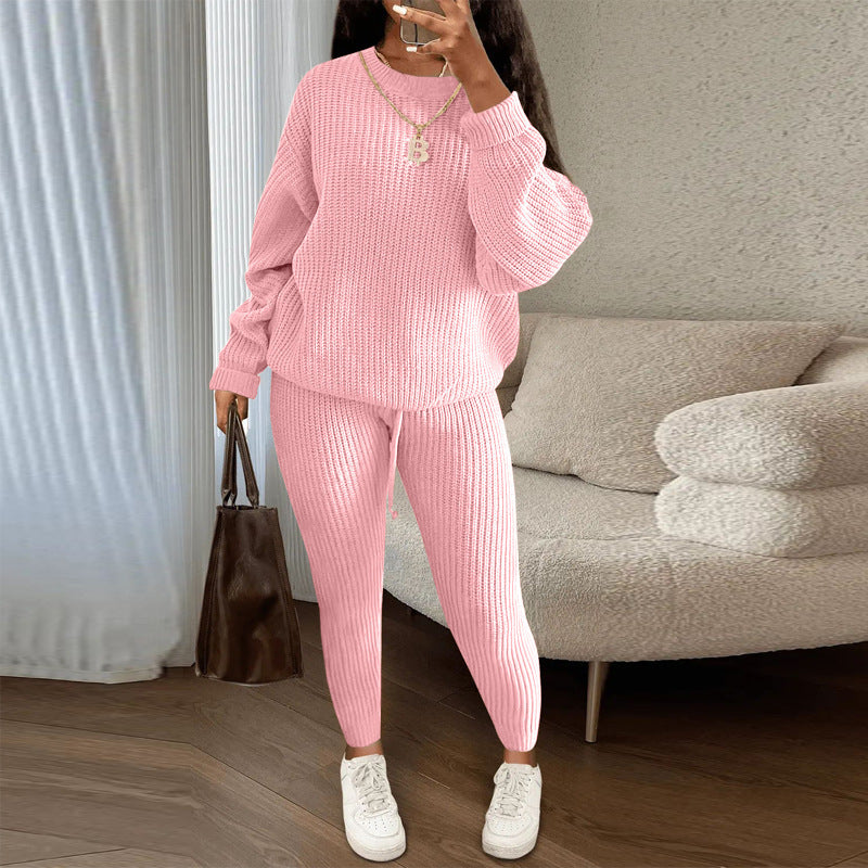 Winter Ribbed Knit Suit