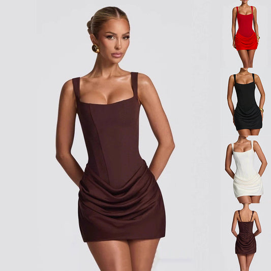 Women’s Corset Mini Dress – Sleeveless Bodycon Party & Evening Dress