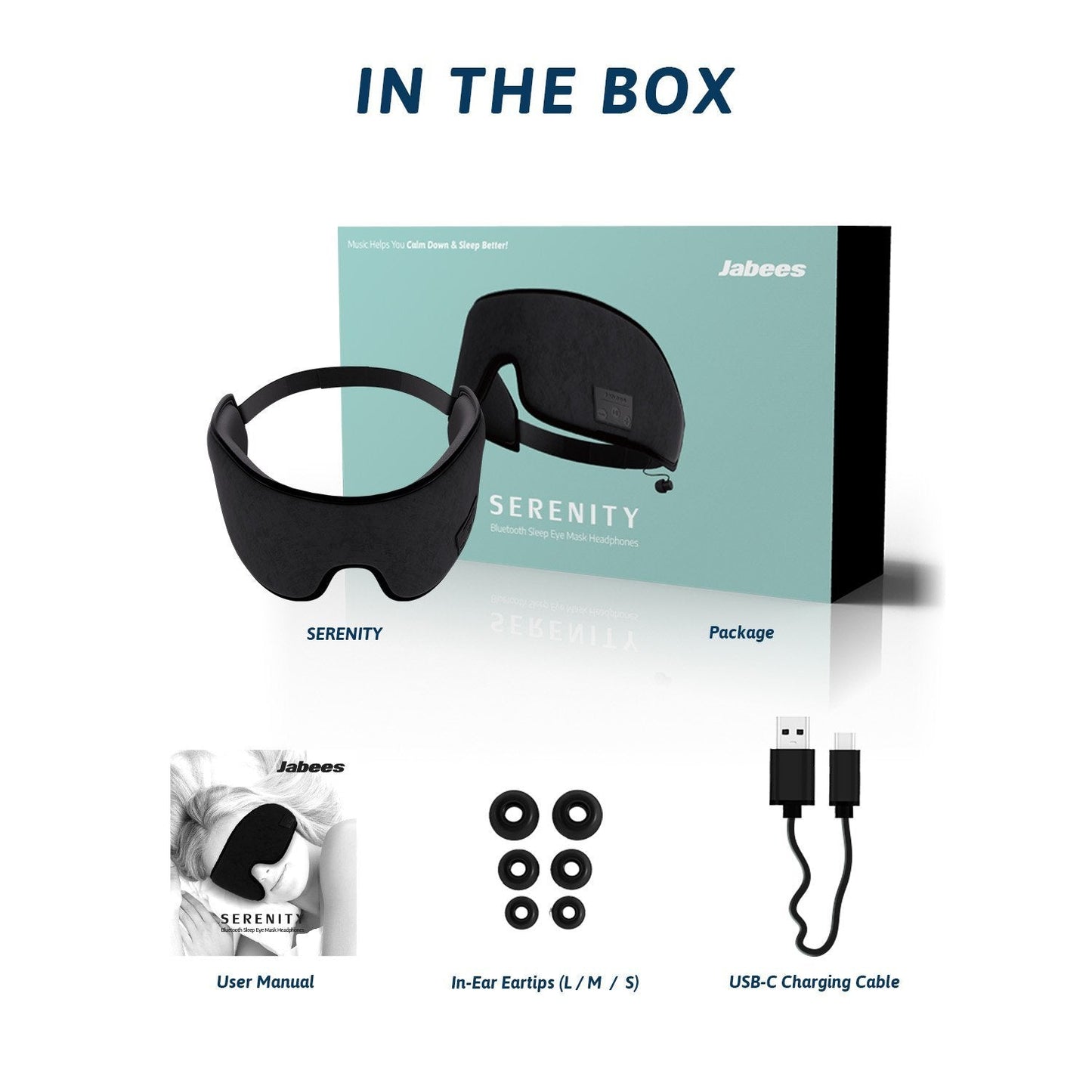 SERENITY Wireless Sleep Mask Headphones Bluetooth 5.0