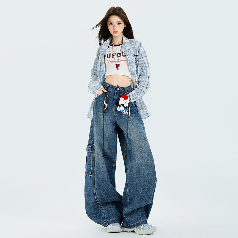 Large Workwear With Pocket Retro Commuter Jeans