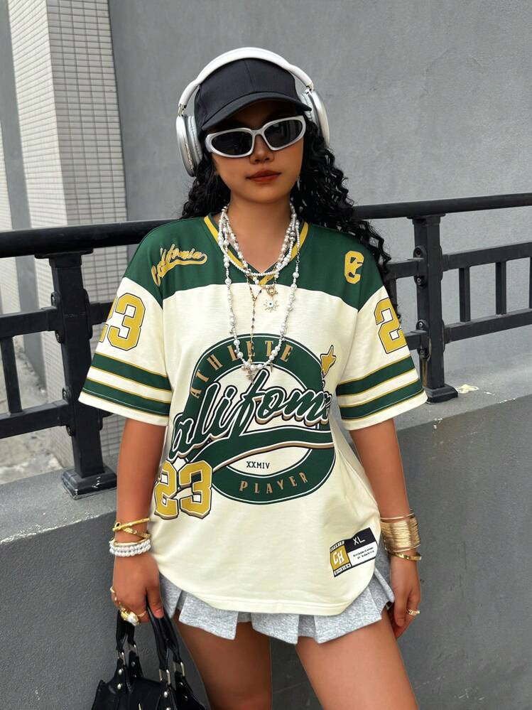 Women's Loose-Fit Printed T-Shirt – Street Style Short Sleeve Top