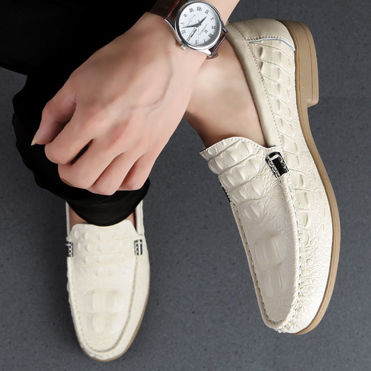 Cowhide Gommino Fashion Casual Shoes Men