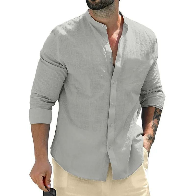 Men’s Autumn Cotton Long Sleeve Shirt – Business Casual