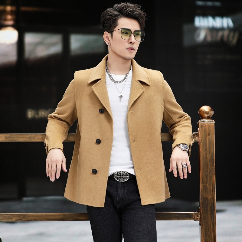 Double-Faced Woolen Coat – Slim Fit, Stylish & Warm for Youth