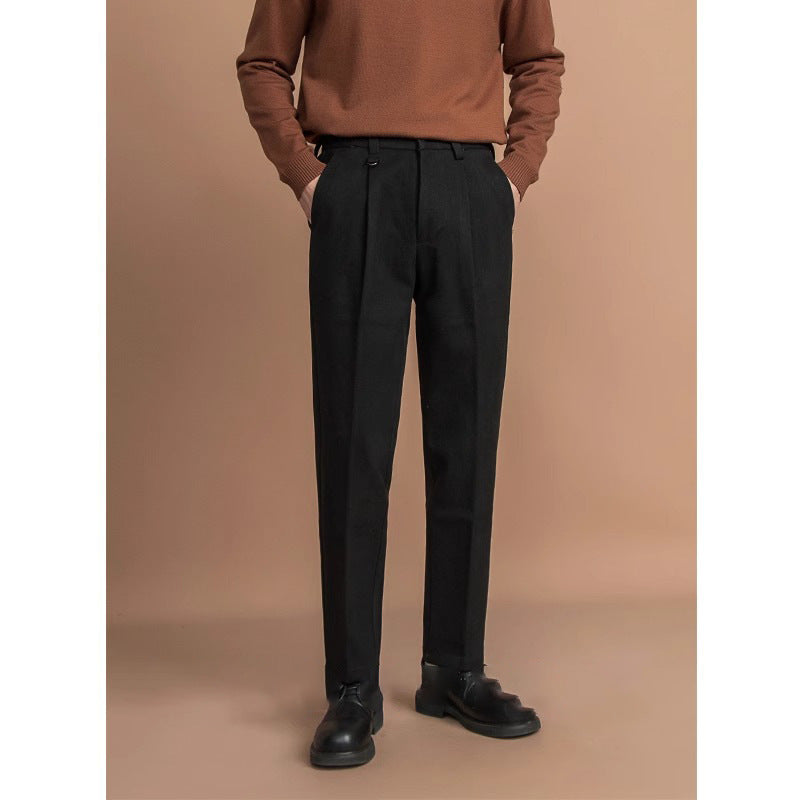 Fashion Straight-Leg Men’s Suit Pants – Versatile Business & Casual Trousers